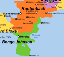 Esportivan Map of Bongo Johnson and East Murbley (top-right in green)